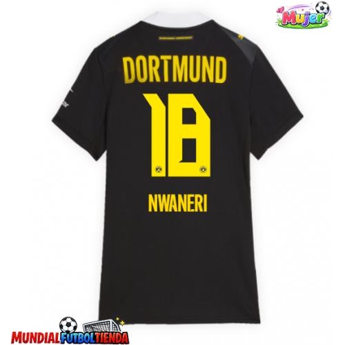 Camiseta Borussia Dortmund Ethan Nwaneri #18 Segunda Equipación Replica 2026-27 para mujer mangas cortas